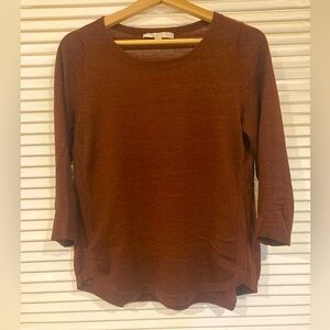 SOLD Ann Taylor Loft Wool Blend Hi Low 3/4 Sleeve Blouse Size Small